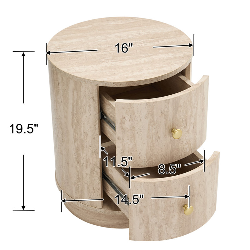 Table d'appoint 19,5 po, Beige