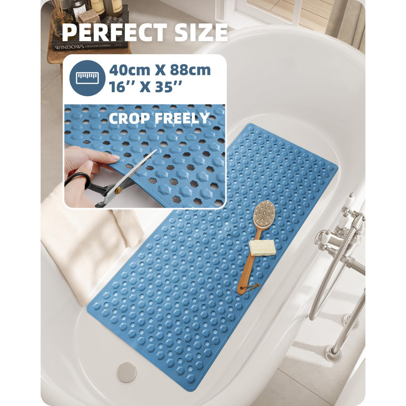 Tapis de douche Aatos, Bleu, L 16 po x L 35 po