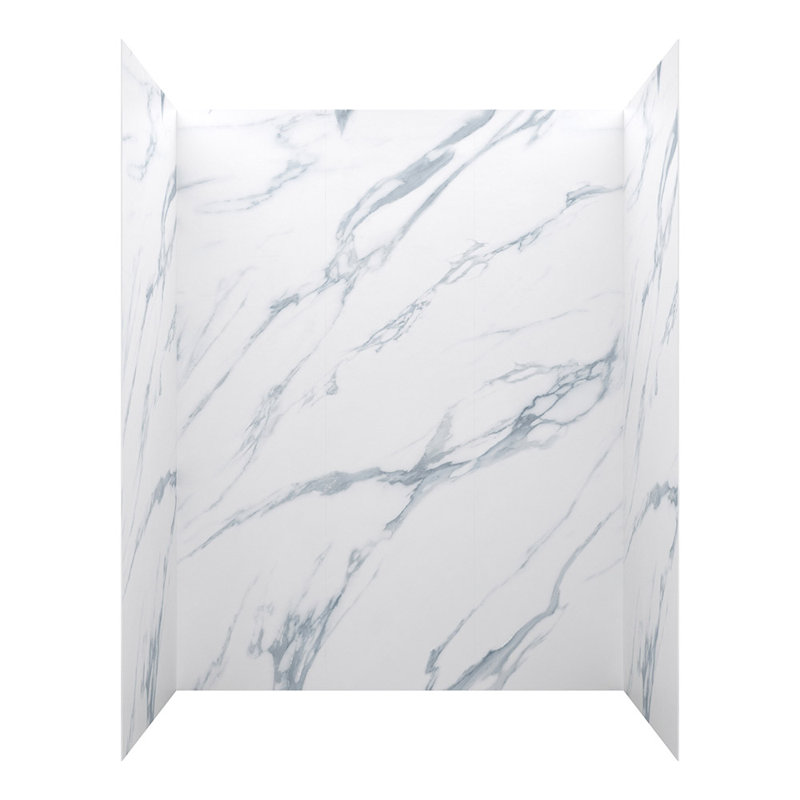 Carrara White Marble 60'' x 32'' x 78'' 5-Piece Shower Wall Kit