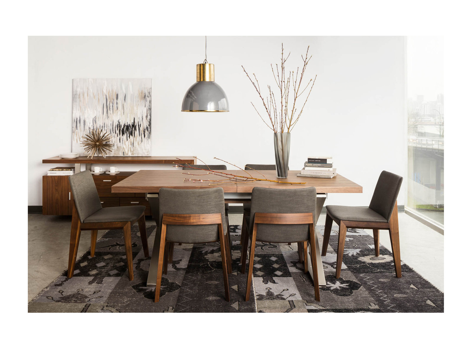 Anrey Side Chair, Gray, Brown