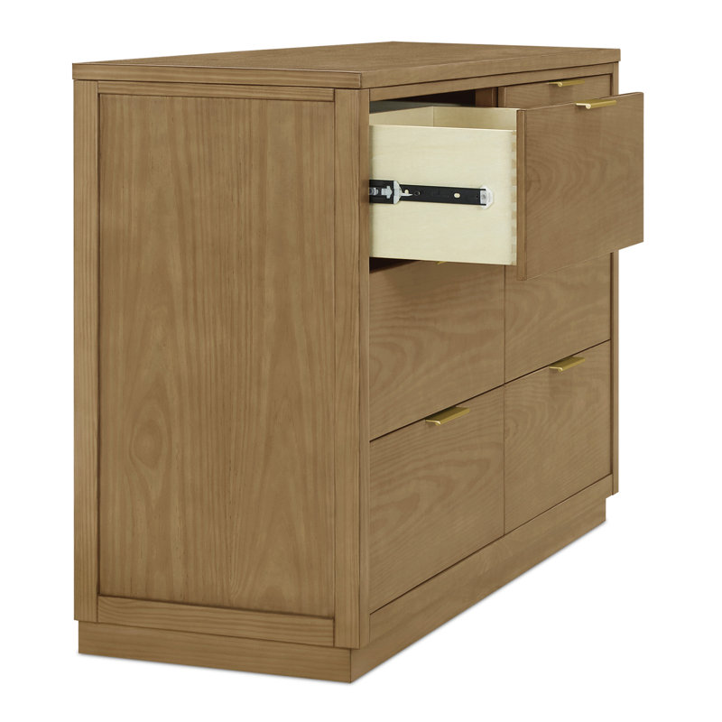Delta Children Forever 6 Drawer Dresser - Naturals Collection, Brown/Gold