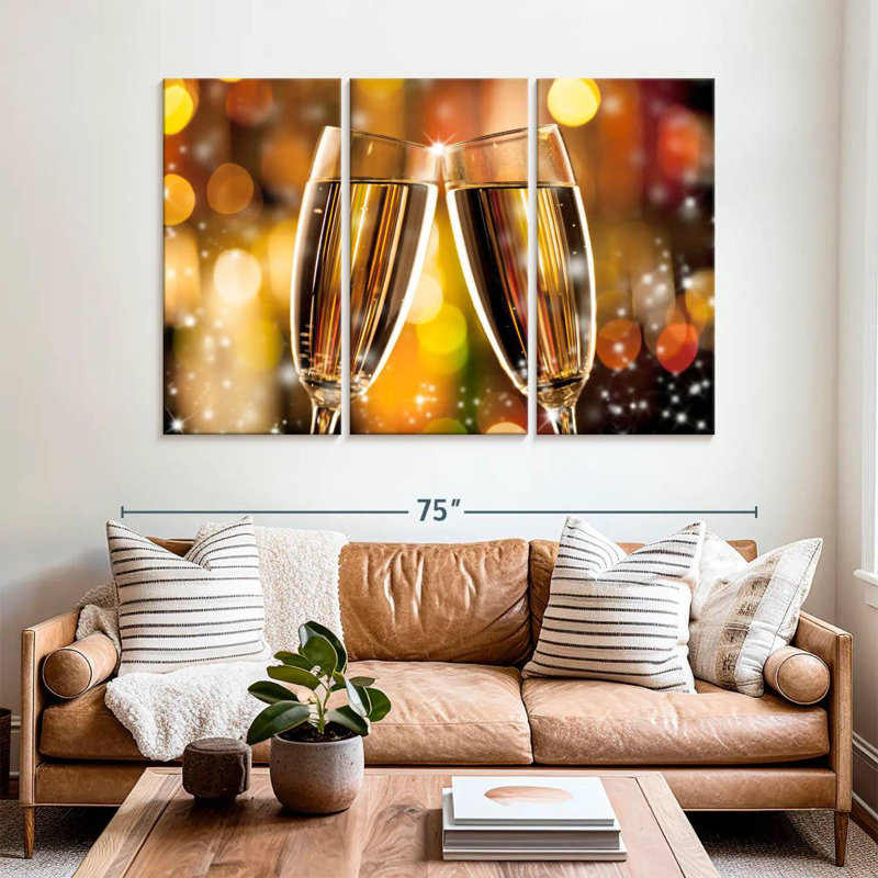 Verres à champagne Yarlin cliquetis, H 32 po x l 50 po