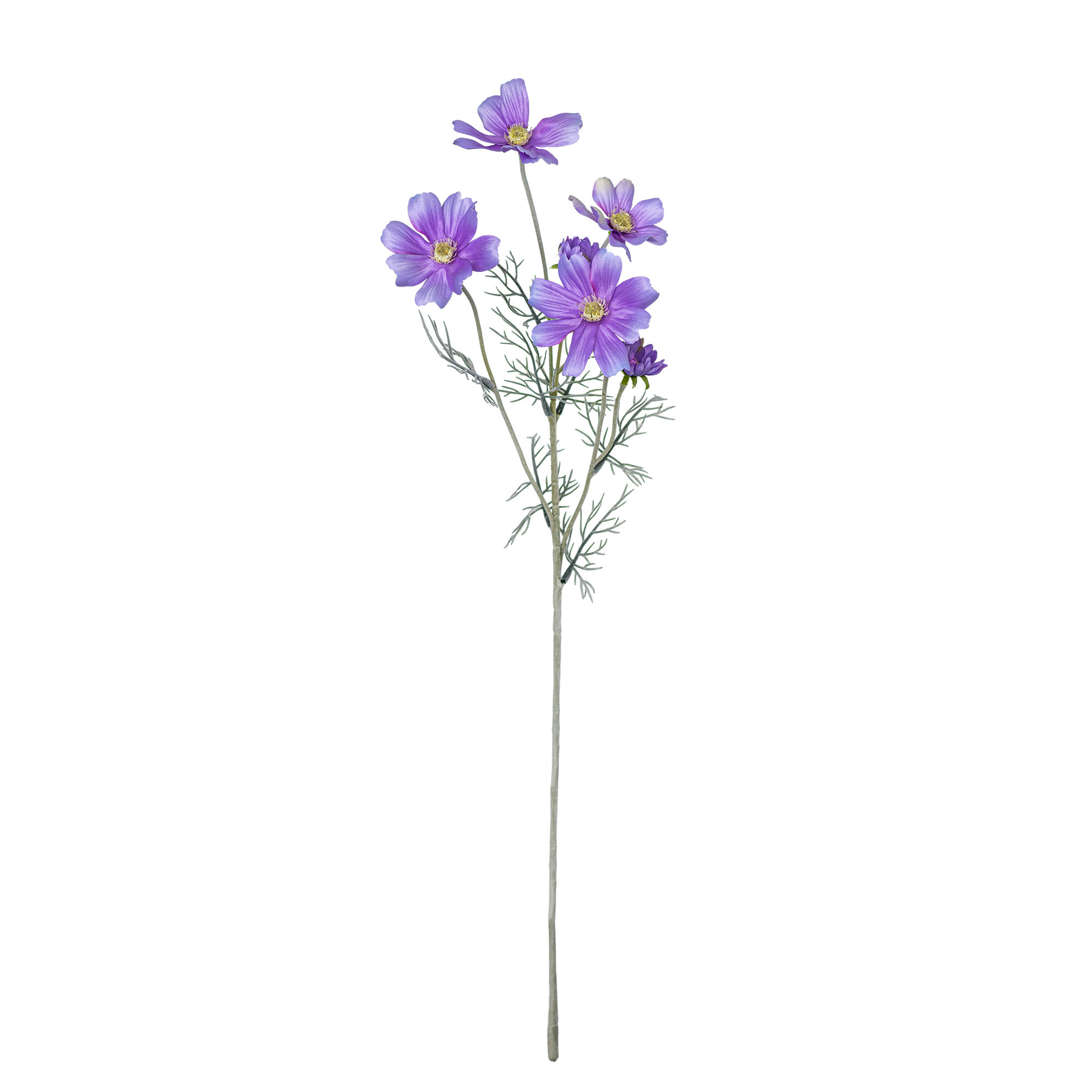 Creamy White Silk Decorative Artificial Cornflower, Purple, 24" x 5.9"