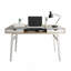 Bureau d'ordinateur compact avec rangement multiple, parfait pour les petits espaces et une organisation améliorée.