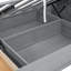 Lit plateforme en bois hydraulique avec rangement spacieux, tête de lit à DEL, support de chargement et 2 tiroirs, espace de rangement inférieur gris, conditions difficiles-118036308