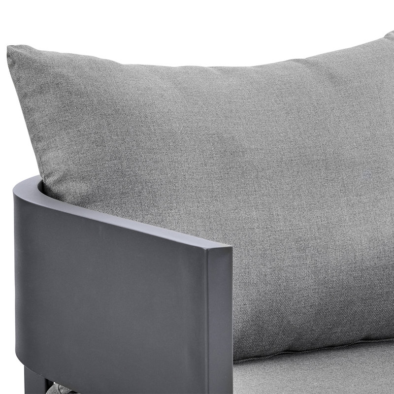 Menorca Dark Gray Aluminum Three-Seat Outdoor Sofa