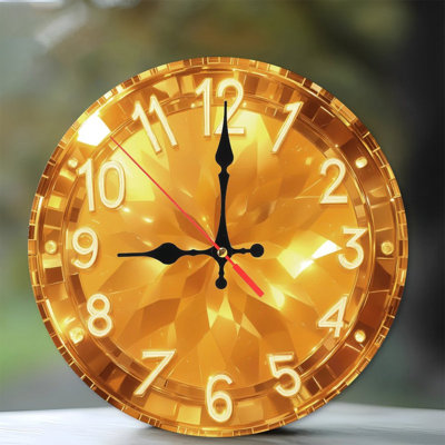 Gold Faceted Clock Face