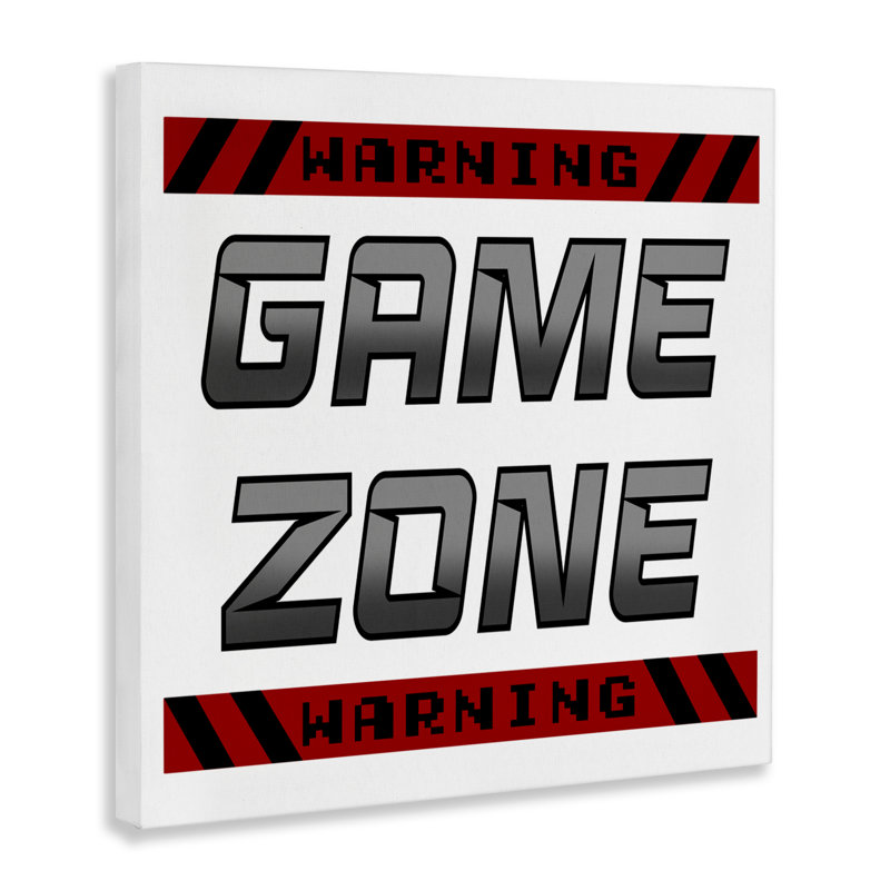 Toile d'avertissement Game Zone, conception de Marcus Prime, H 24 po x l 24 po