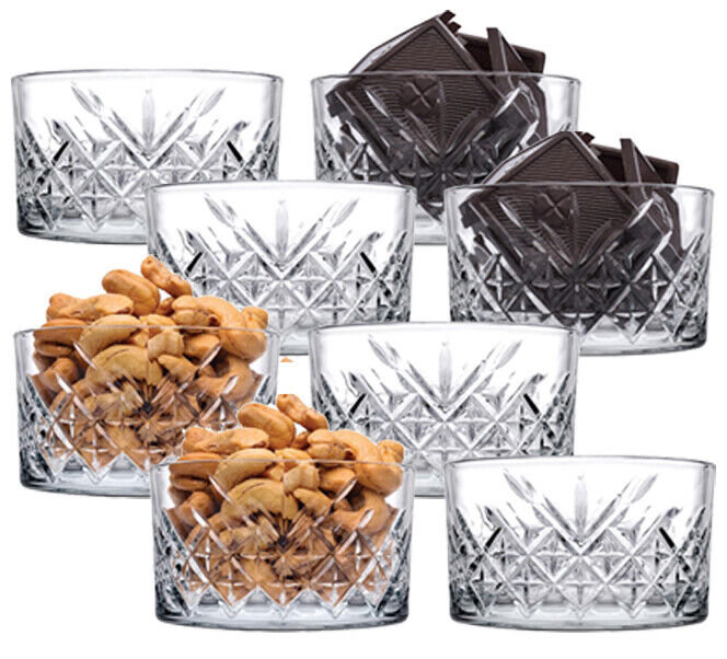 8 x 250ml Glass Mini Dessert Snacks Nuts Ice Cream Serving Bowls Party Dishes