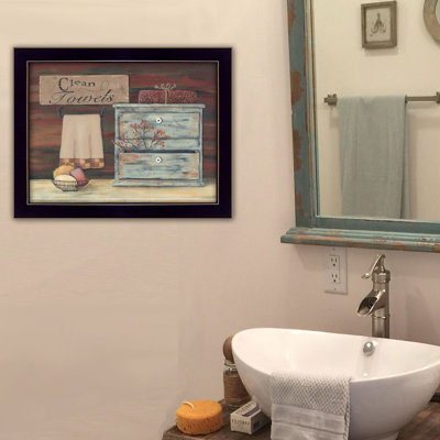 Clean Towels Framed Wall Art for Living Room, Home Wall Decor by Pam Britton