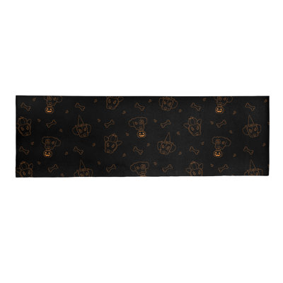 Tapis de zone noir/orange fait main