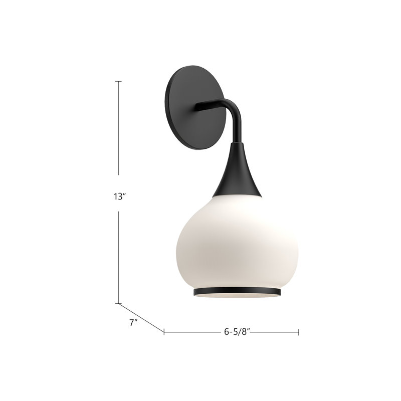 Marsi Bath Sconce, Clear Glass, Matte Black