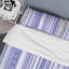 Motif à rayures bleues et blanches - Ensemble de housse de couette abstrait - Microfibre de polyester-1057961220