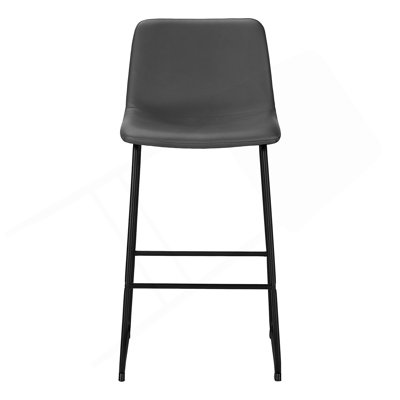 Modern Bar Height Office Chair With Leather Look And Metal Frame, Perfect For Standing Desks And Home Bars