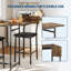Ensemble de table de salle à manger pour 2, ensemble de table de bar extensible 3 pièces et chaises, avec tablettes de rangement et support à vin, petit ensemble de salle à manger de cuisine, appartement-1524273764