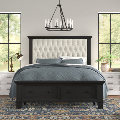 Arnuad Tufted Upholstered Low Profile Storage Platform Bed by Lark Manor