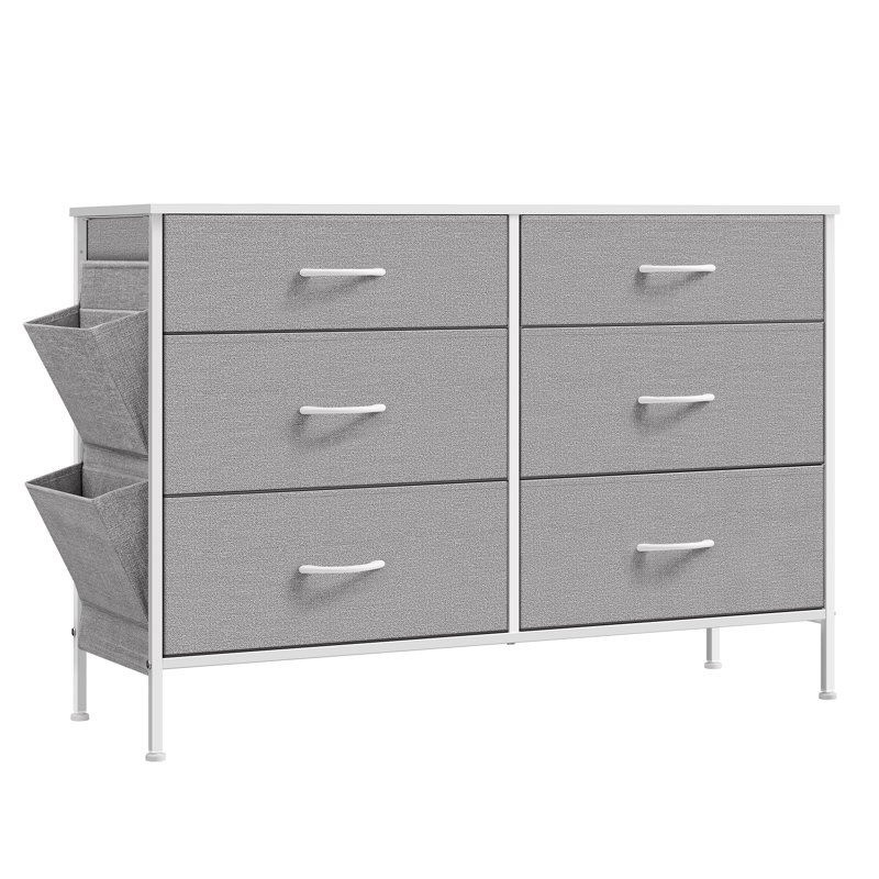 Lular 107cm W 6 - Drawer Chest of Drawers, Cloud White/Dove Grey