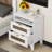 Charming Farmhouse Wooden Nightstand With Storage And Stylish Handles-1835089458