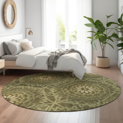 Premium Machine Washable Cerrito Olive Rug