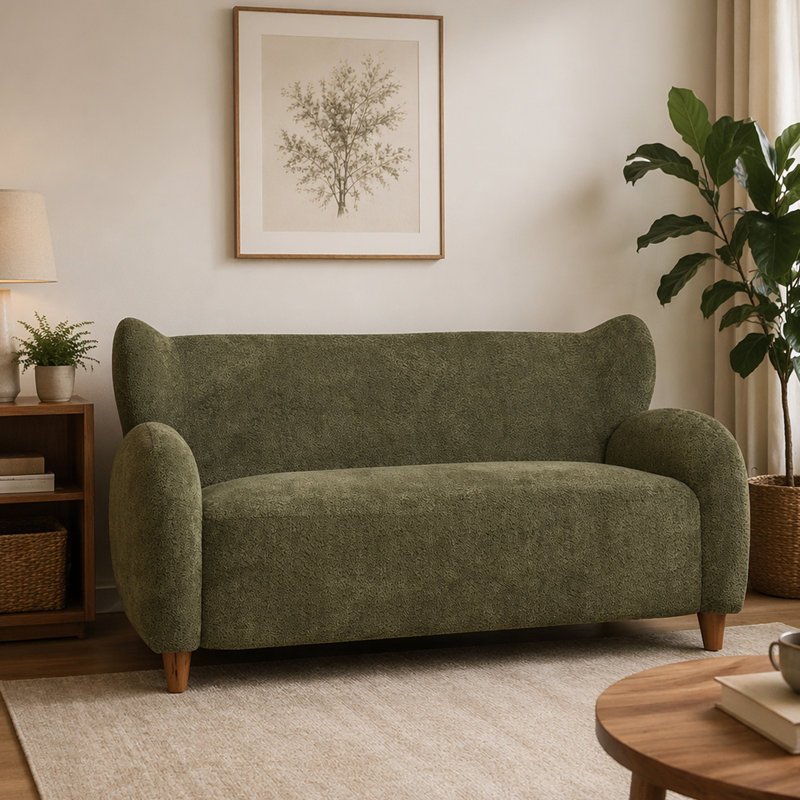 Causeuses Nordic Chair, Tissu vert olive