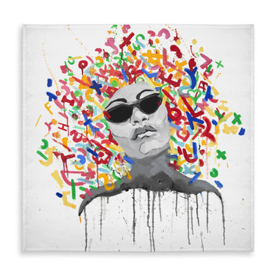 Retro Shapes Woman Street Art Pop Tablecloth | Indoor/Outdoor