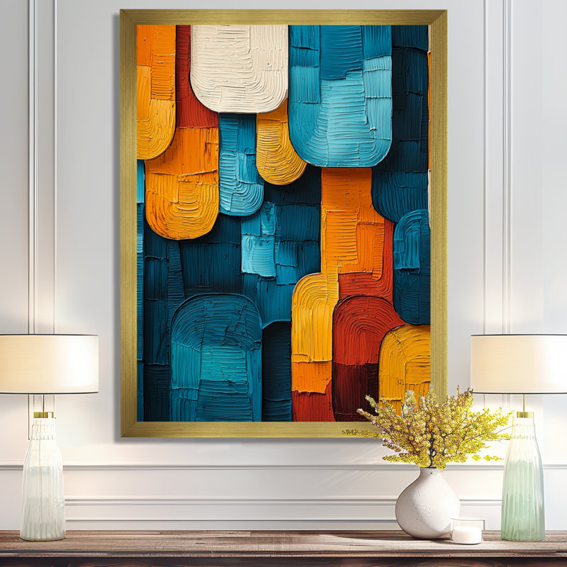 Omaris - Abstract Canvas Wall Art, 20" H x 12" W, Reproduction encadrée d'une seule photo, Gold