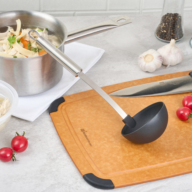 Cuillère de service en nylon résistante à la chaleur de 12 po - cuillère de cuisine standard allemande avec poignée en acier inoxydable, va au lave-vaisselle