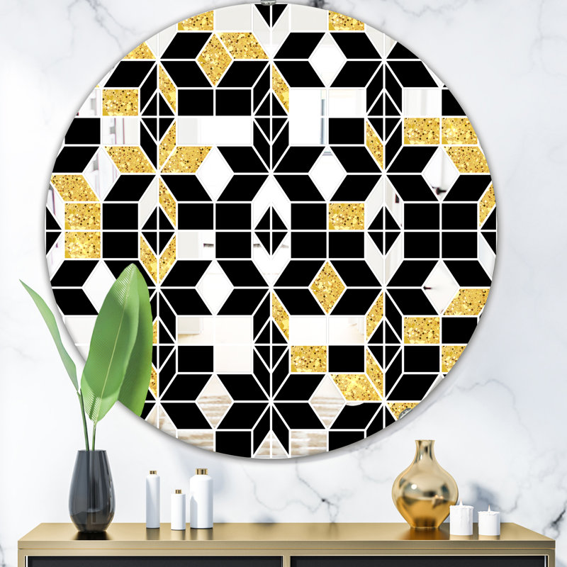Miroir d'appoint triangulaire Mid-Century, H 23,6 po x l 23,6 po x P 0,24 po