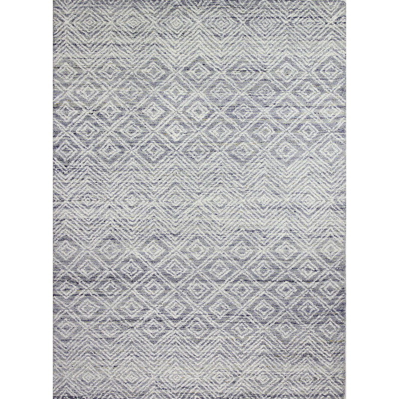 Verona Blue Geometric Wool Tufted 4' x 6' Area Rug