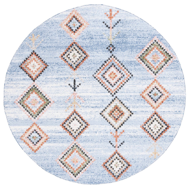 Kaysa Performance Geometric Rug, Round 6'7"