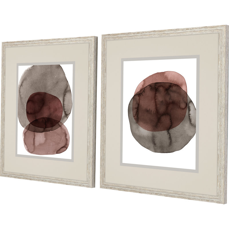 HomeRoots "Ensemble de deux croquis organiques I, reproduction d'art encadrée blanche", 2 pièces