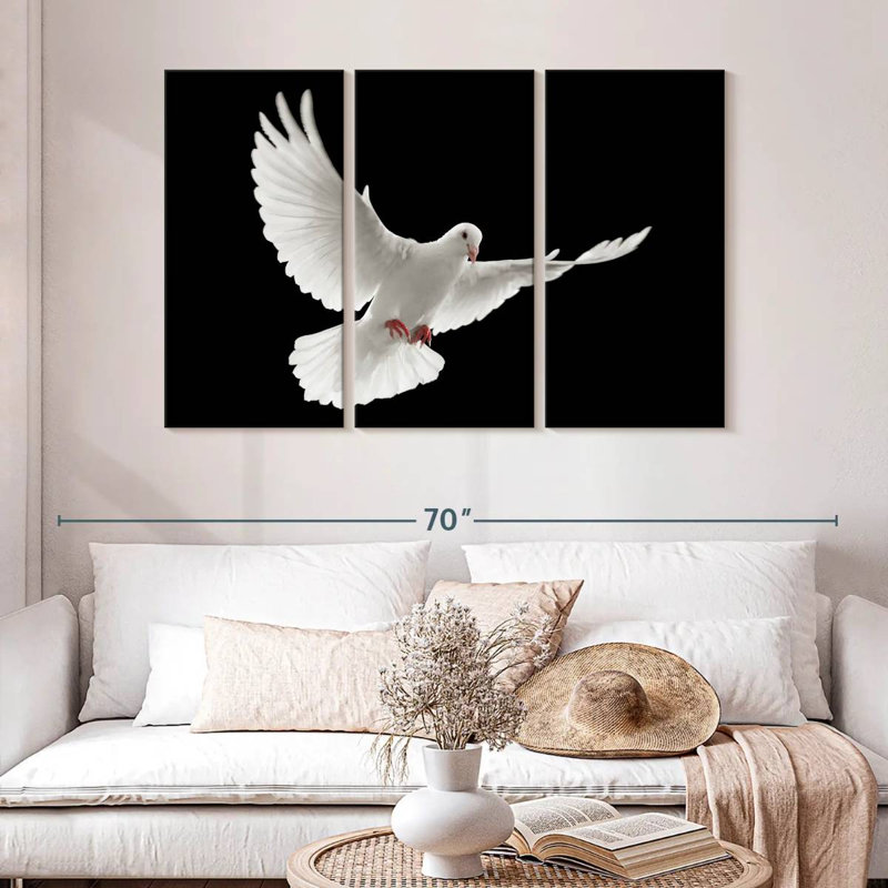 Brampt Flying White Dove, 32" H x 50" W