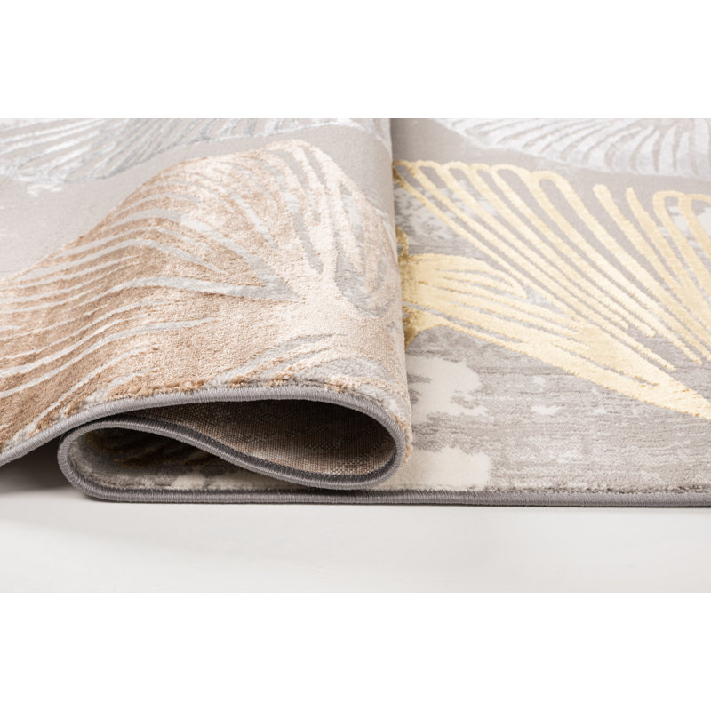 Tapis floral floral crème, Rectangle 7 pi 7 po x 11 pi 2 po
