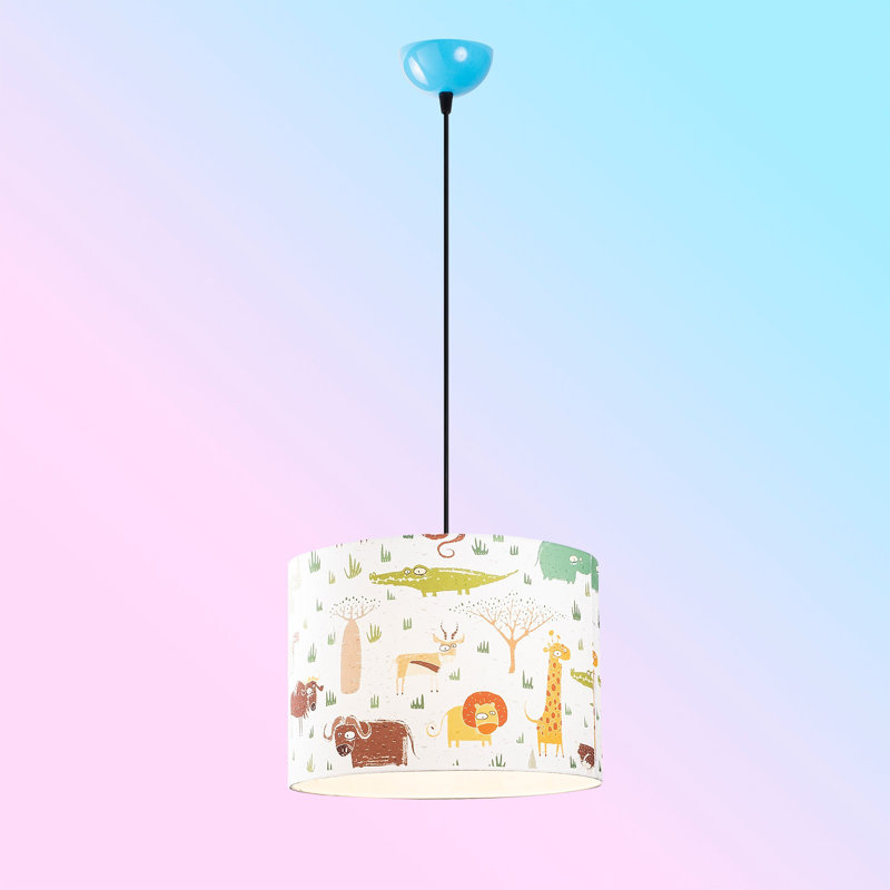 1 - Light Blue/Black Single Pendant