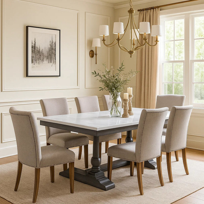 Table de salle à manger Fonio, Noir