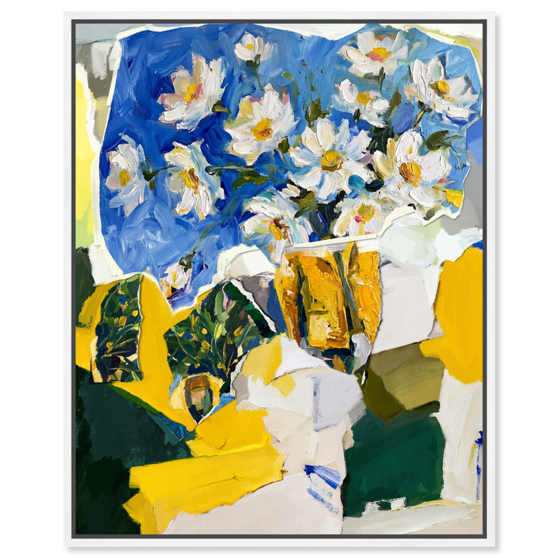 Sunshine And Flowers Print by Oliver Gal, 31"H x 37"W, White Floater Frame