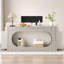 Console 63 po à grain de bois gris moderne avec tiroir de rangement