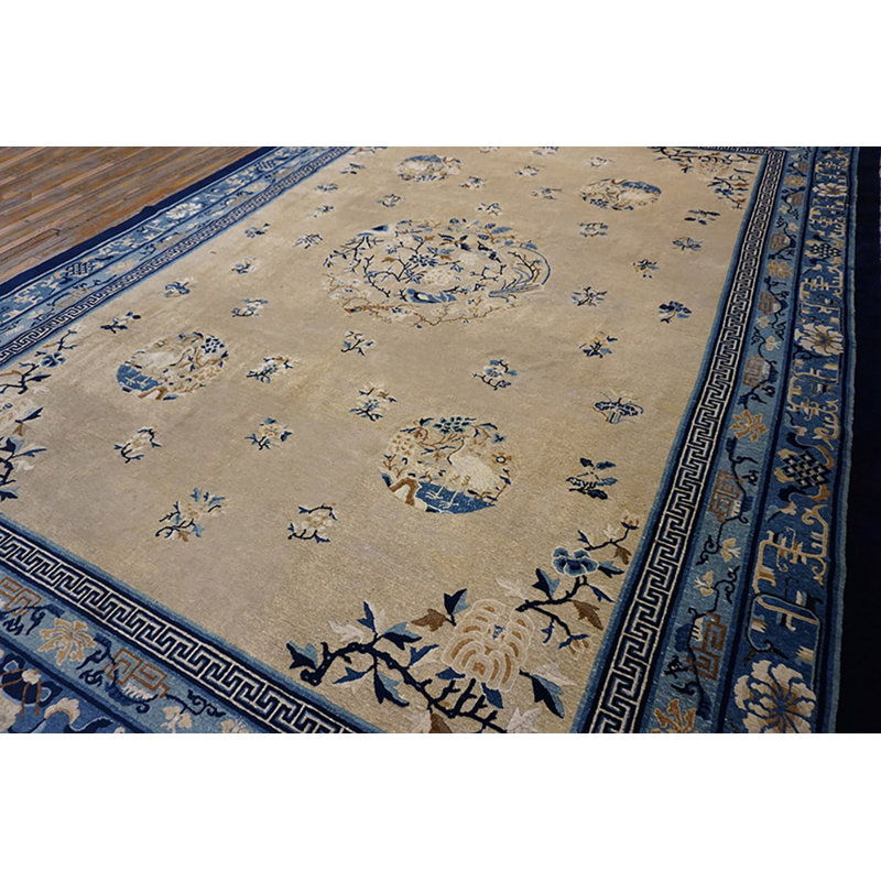 Tapis chinois en laine antique noué des années 1920