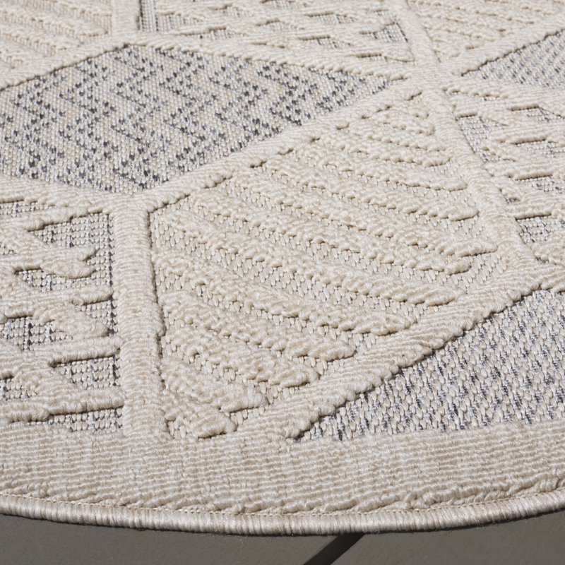 Milos Performance Geometric Indoor/Outdoor Area Rug, Round 6'7"