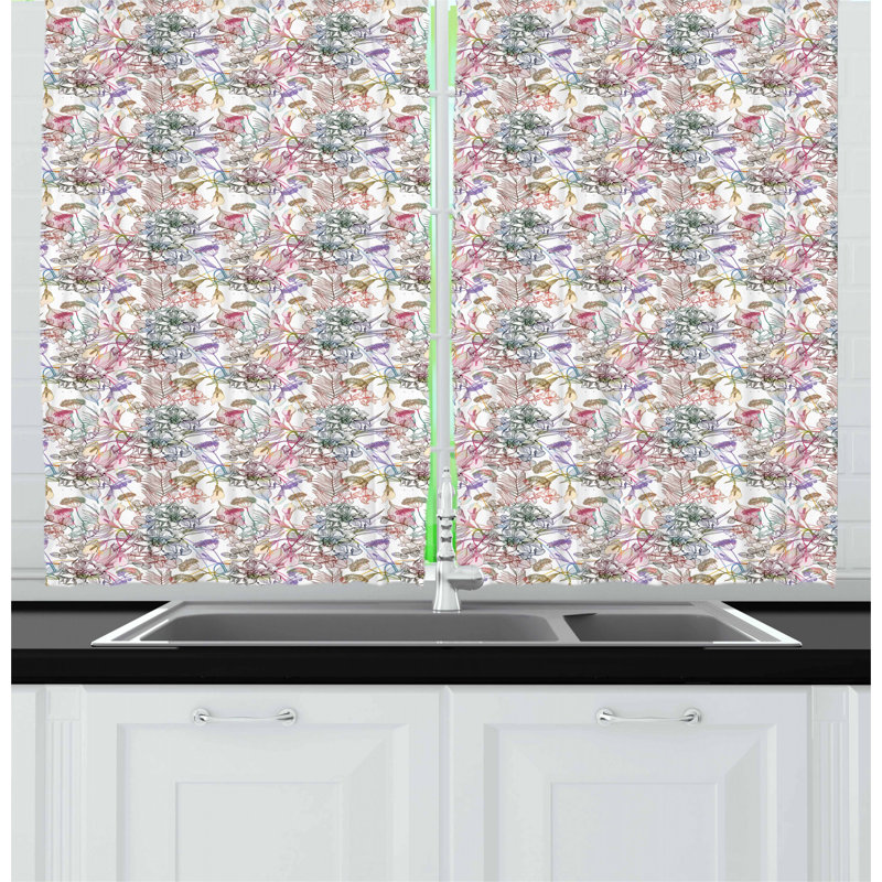 Floral Tailored Kitchen Curtain