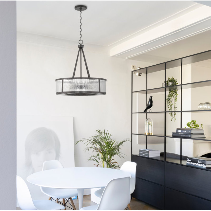 4 - Light Dimmable Drum Chandelier