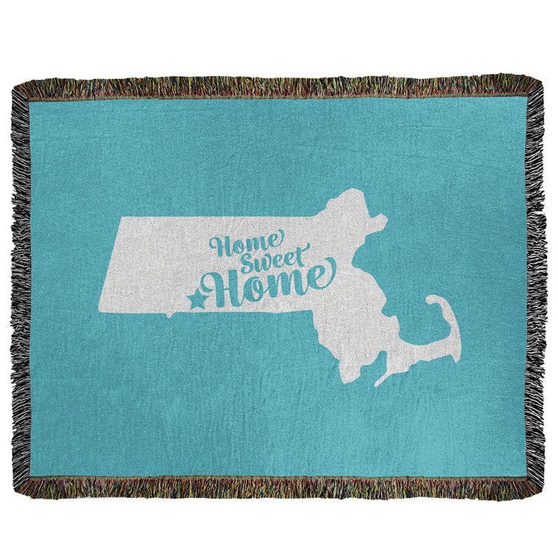 Jeté en coton tissé springfield massachusetts home, l 60 po x L 80 po, Bleu sarcelle