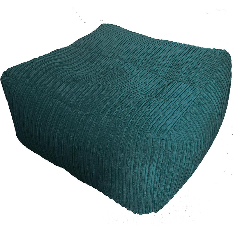 Baltzer 68cm Wide Square Pouffe Ottoman, Teal