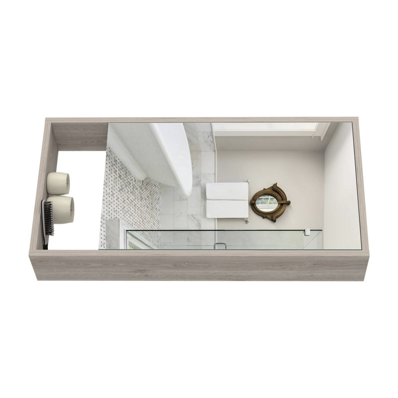 Armoire à pharmacie rectangulaire avec miroir Burlington, Gris clair