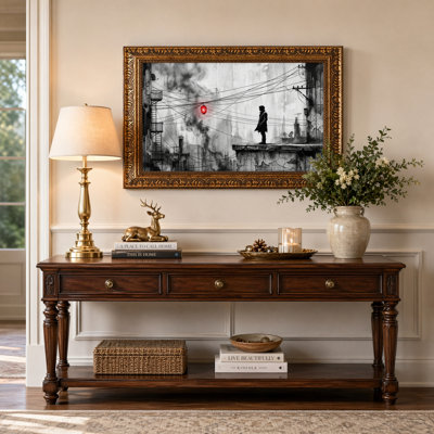 Art mural sur toile Gallery Wrap pour le salon, la chambre à coucher, le bureau ou le vestibule - décoration murale décorative avec silhouette urbaine