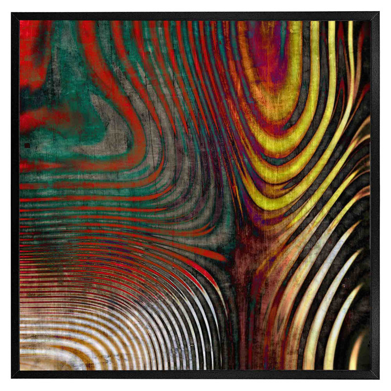 Bellange Psychedelic Print - Single Picture Frame Print, 31cm H x 31cm W x 4cm D, Black Framed
