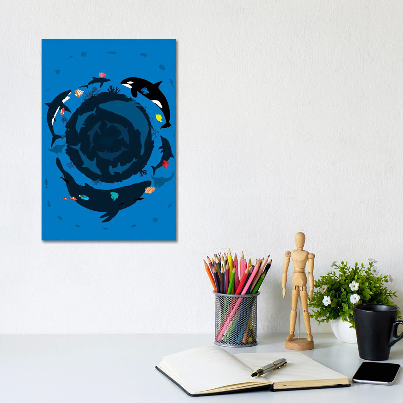 Circle Ocean Summer by Alberto Perez - Wrapped Canvas Print, 30.48cm H x 30.48cm W