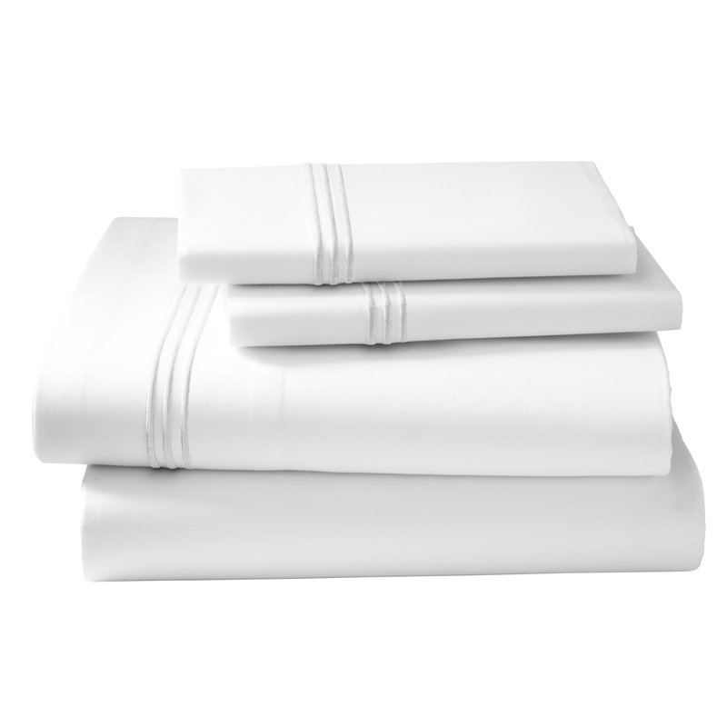 Ravana Cotton Blend Percale Flat Sheet, King Flat Sheet, White