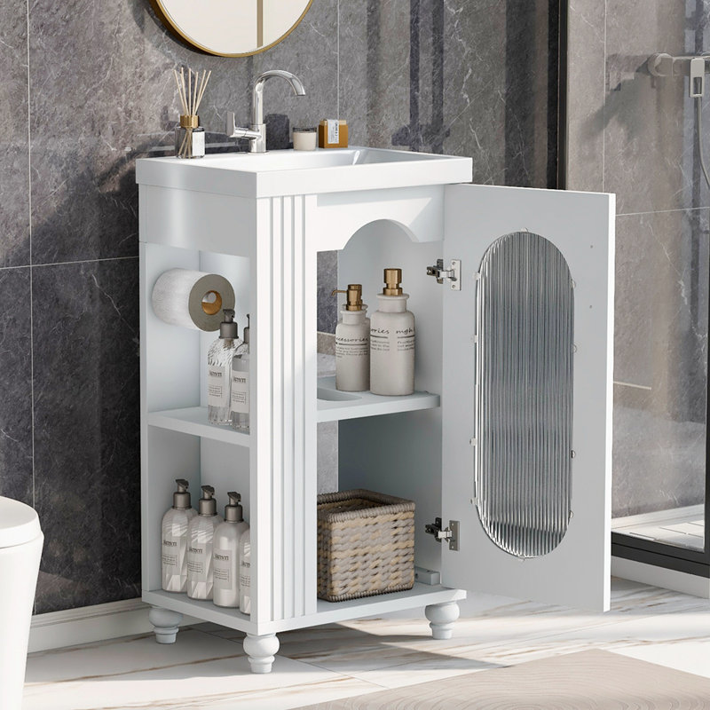 Meuble-lavabo simple 20 po avec comptoir en céramique