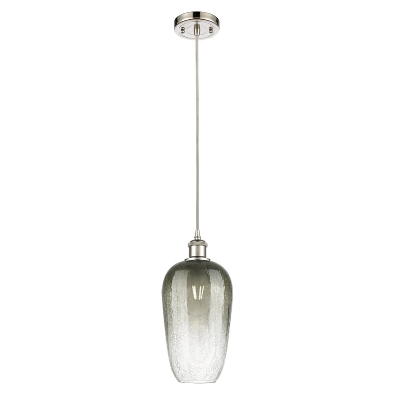 Mini luminaire suspendu à cordon 1 lumière 7 po Ballston - Brookhaven Flute, Ardoise, Nickel poli